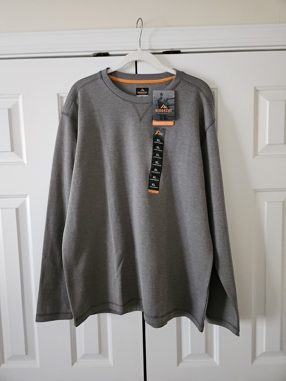Ridgecut Toughwear Men's Gray Long Sleeve Crew Neck Wicking UPF 50 XL